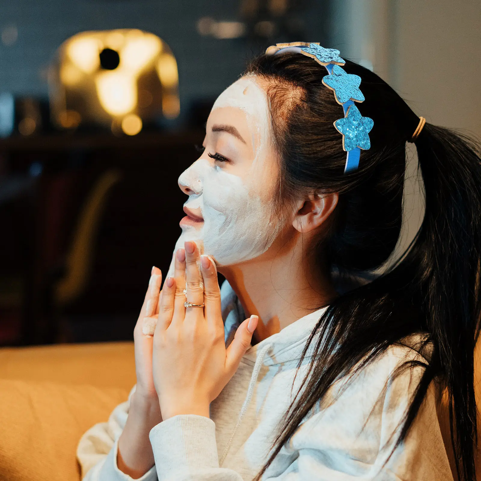 

10Pcs Heart Shape Headband with Sparkle Scallion Pattern Delicate Lightweight Hair Accessory for Fashion Party