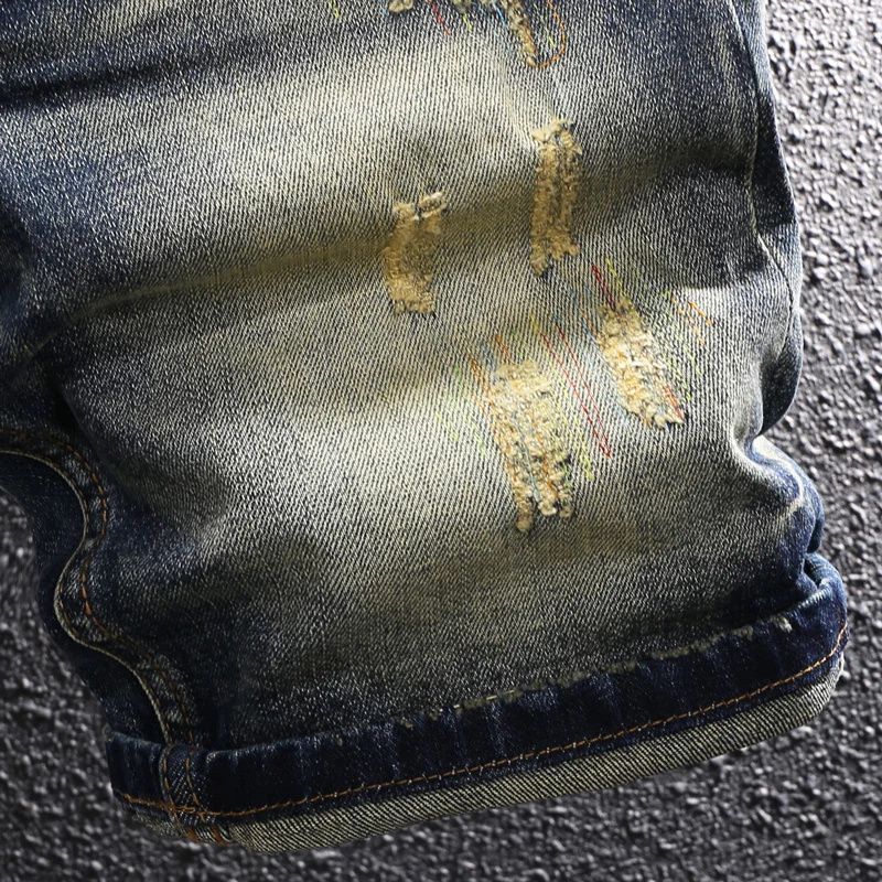 Sommer Designer Mode Männer Jeans Hohe Qualität Retro Gewaschen Stretch Zerrissene Denim Shorts Männer Y2K Vintage Casual Shorts Hombre