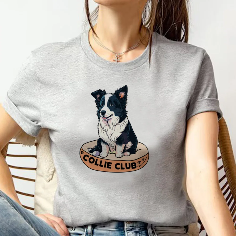 Border Collie tshirt women Y2K comic t-shirts female designer graphic clothes