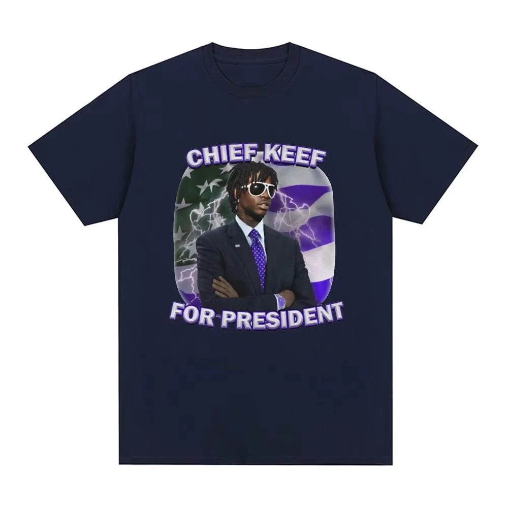 Rapper Chief Keef for President Graphic T Shirt Women Fashion Hip Hop Short Sleeve T-shirt Vintage Gothic Oversized T Shirts Top