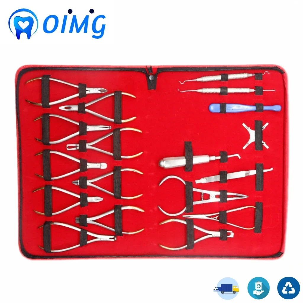 Dentist Orthodontic Tools Set Orthodontic Pliers Forming Pliers Stainless Steel Instrument Archwire Orthodontic Set 18Pcs/set