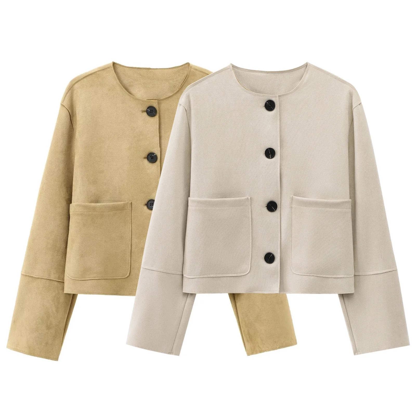 

Street Style Round Neck Jacket Women's Fashionable Velvet Texture Quality Wholesale New