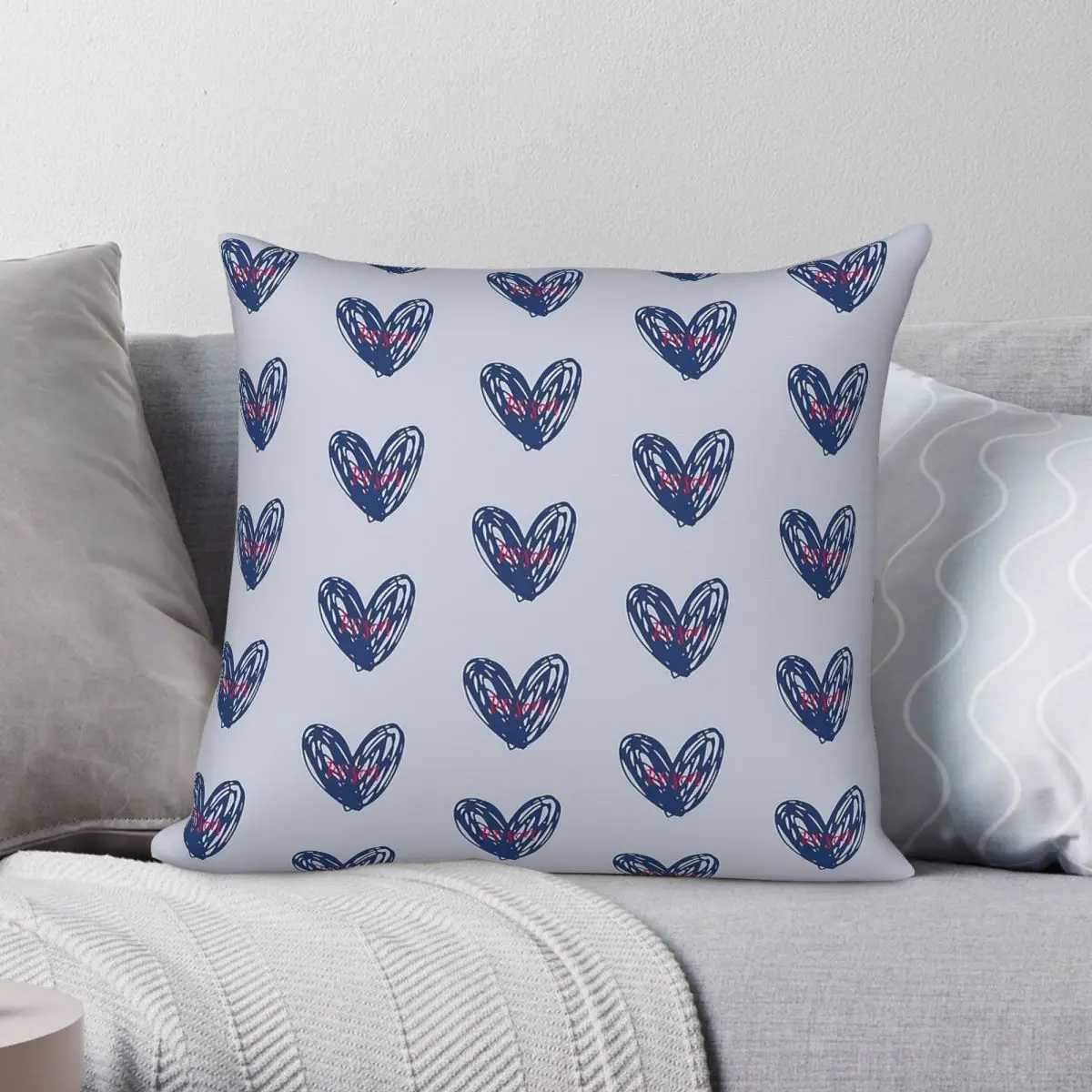 University Of Arizona Heart Square Pillowcase Polyester Linen Velvet Pattern Decor Throw Pillow Case Sofa Seater Cushion 18