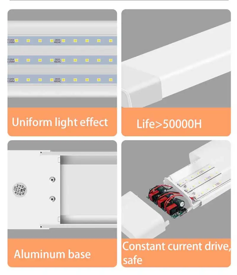 Indoor Hause LED Lampe Rohr Hohe Helligkeit 90/120 cm Linear Lichter Bar 220 v Beleuchtung Birne Für Schlafzimmer küche Schrank Lampen Streifen – Detail 6