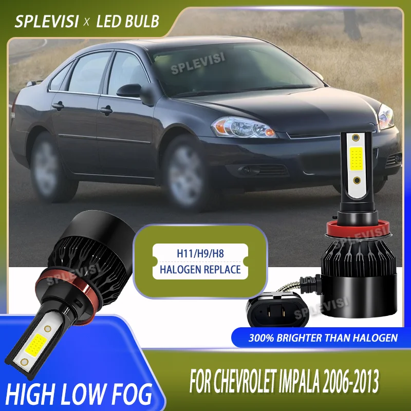

2 шт. авто лампы светодиодные фары Hi Lo противотуманные фары H11/H9/H8 12 В для Chevrolet Impala 2006 2007 2008 2009 2010 2011 2012 2013