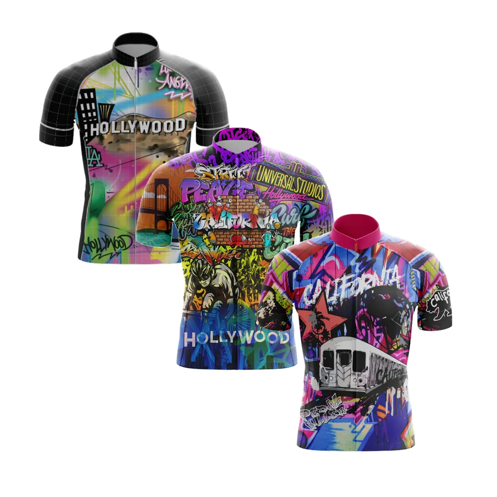 

Retro Artist Series California Men's Short Sleeve Cycling Jersey Mountain Bike Road Riding Bicycle Clothes