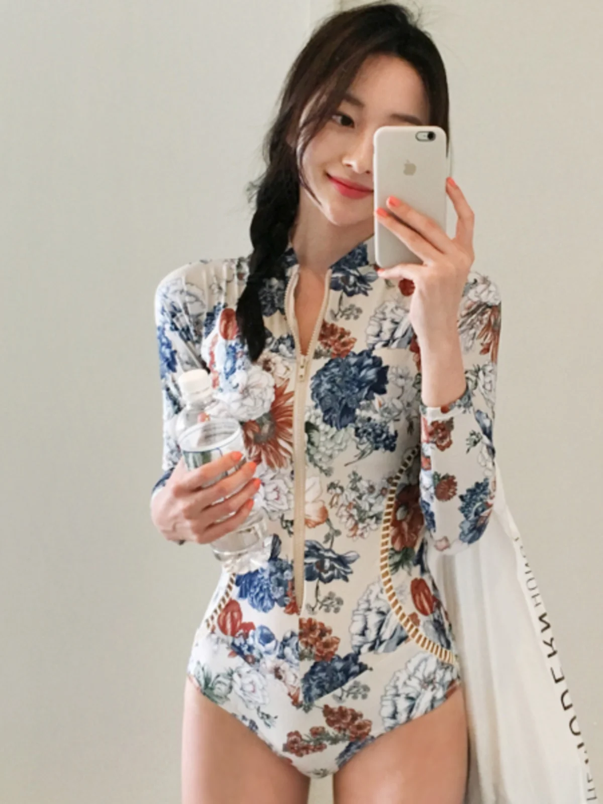 

Новый женский купальник для похудения с длинными рукавами на молнии, консервативный, удлиняющий ноги, повседневный, элегантный