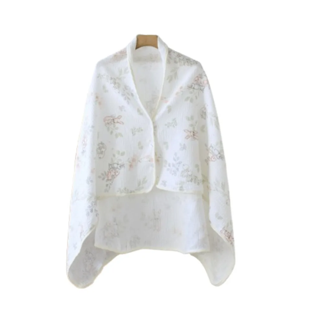 

Floral Printed Cotton Mother Cape Blanket Breathable Keep Warm Cartoon Mommy Shawl Nursing Apron Soft Outdoor Nursing Towel