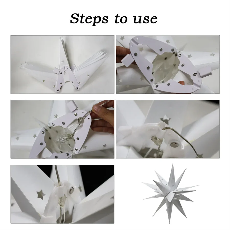 35/58CM Large 3D Moravian Star Light Christmas Tree Topper Star Hanging Garland Light Outdoor Party Xmas Holiday Star Light