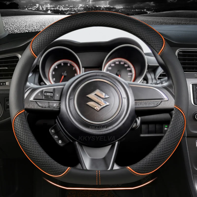 

PU Leather D Shape Car Steering Wheel Cover For Suzuki Swift Dzire 2017 2018 2019 2020 2021 2022 2023 2024 Auto Accessories