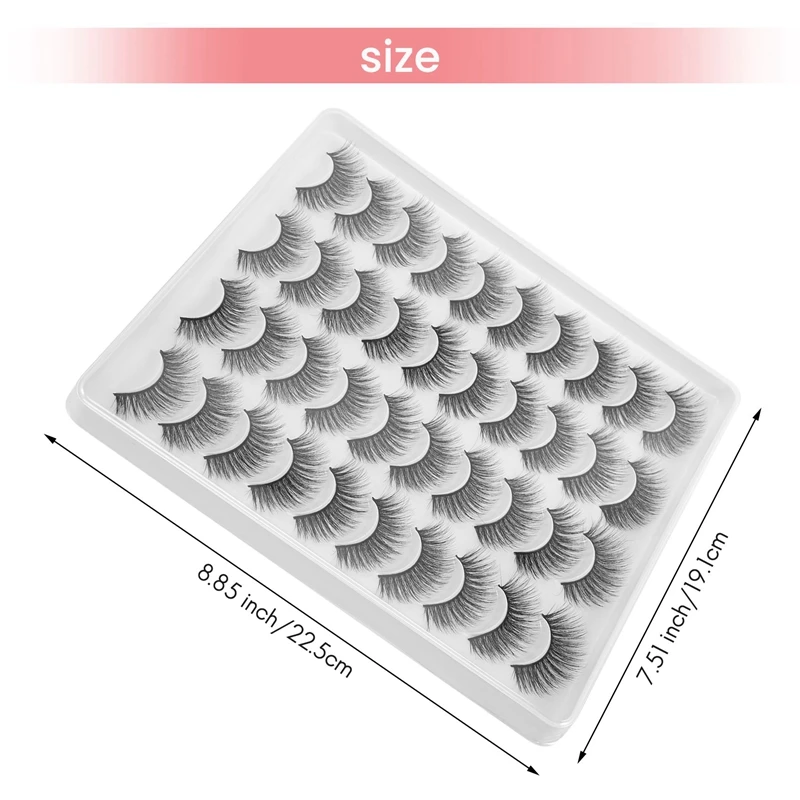 ขนตาปลอม20คู่3D เส้นใยเคมีขนตาปลอมเพิ่มวอลลุ่มมากขึ้นขนตาปลอมเพิ่มวอลลุ่ม