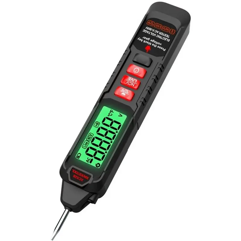 ABKW-Digital Voltage Tester Pen Non Contact NCV Detector Live/Neutral Wire Identification Auto Power Off Electrical Tool