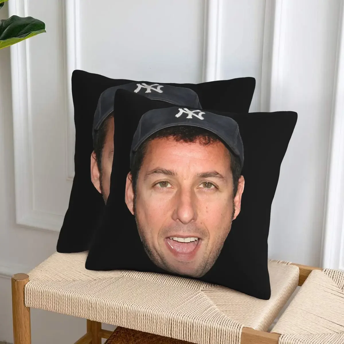The Face Meme Adam Sandler Smile Amazing Poster 2 peças Capa de Almofada Quadrada para Sofá de Casa