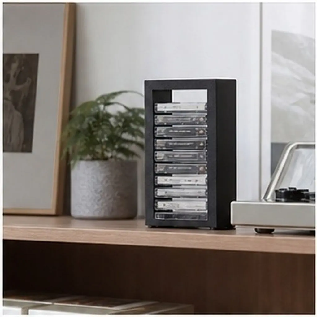 Cassette Tape Storage Display Shelf - Robust Plastic Cassette Organizer Rack for Easy Access Quick Retrieval Retro Music Tape