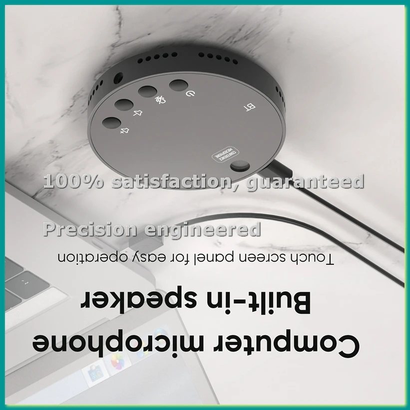 

Настольный USB-спикерфон для конференций BT 360 ° Всенаправленный конденсаторный микрофон для ПК с функцией отключения звука (Mute-TCES)