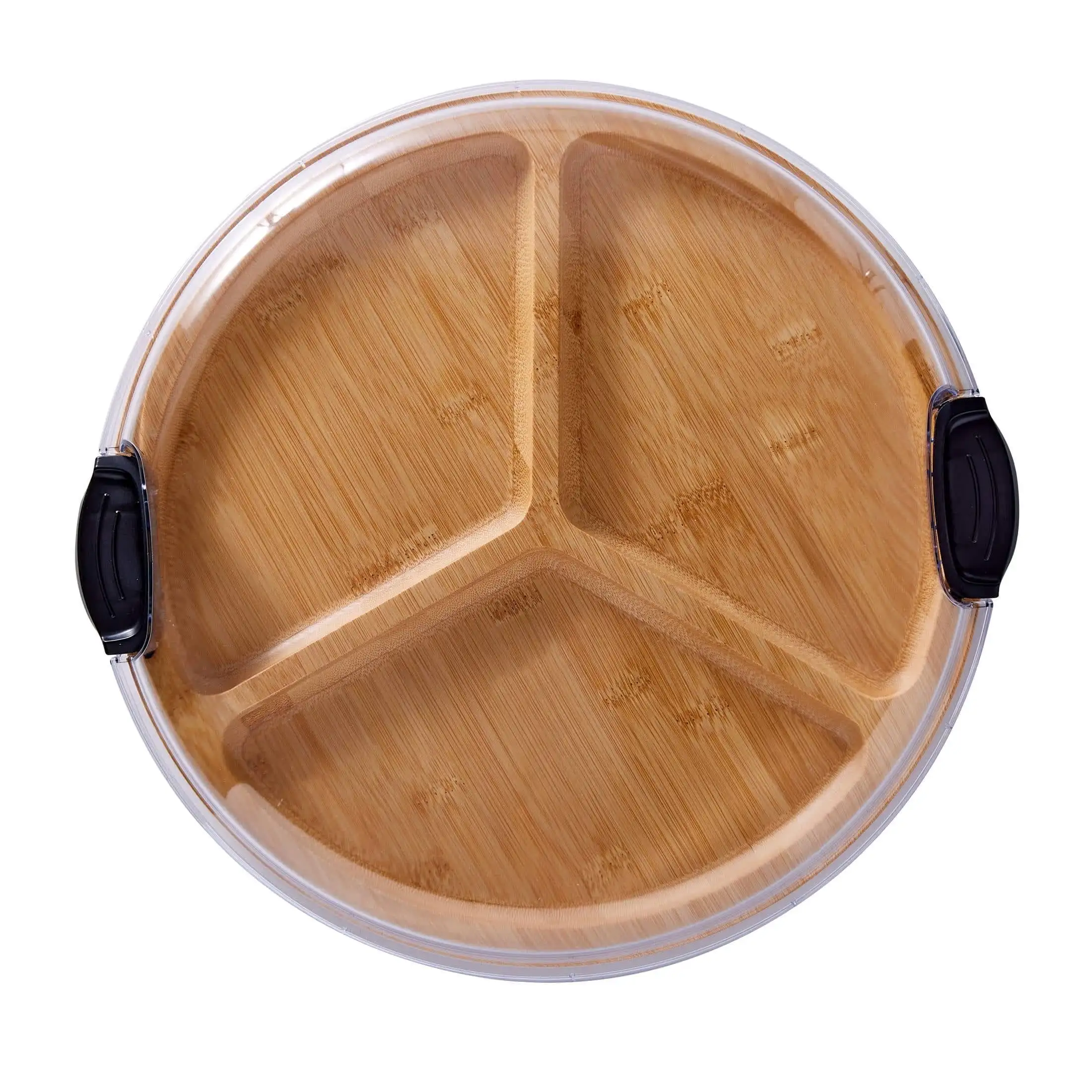 

Круглая бамбуковая доска для колясок, 3 отделения, 14 дюймов, черная