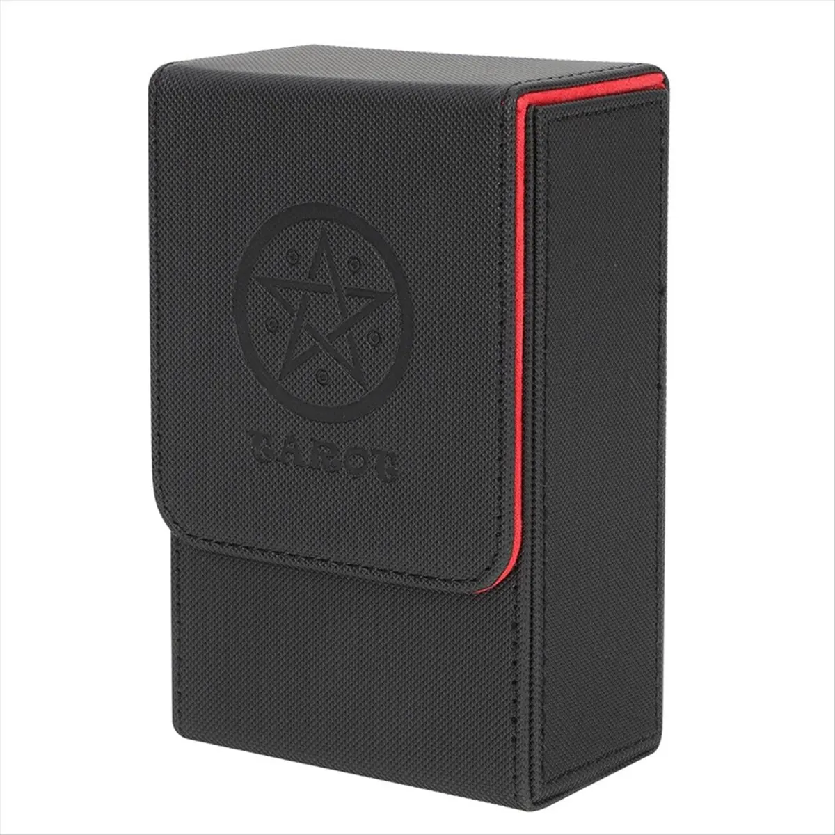 ABST Black Red Pattern Tarot Card Storage Box PU Leather Game Poker Deck Card Frame view 2