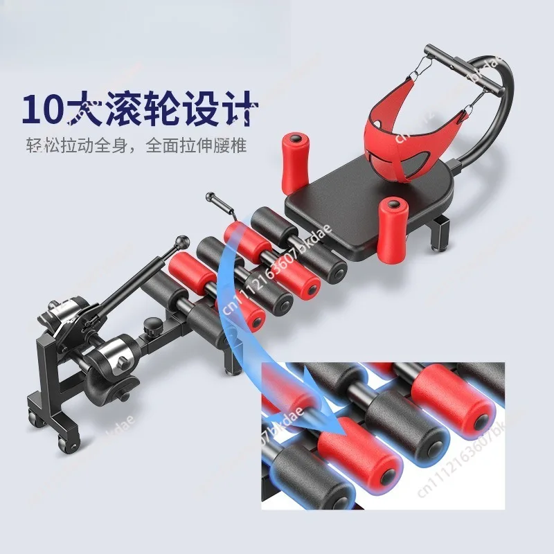 Manual Cervical Lumbar Traction Device Spine Stretcher Bed Inversion Table Neck Back Pain Relief Equipment