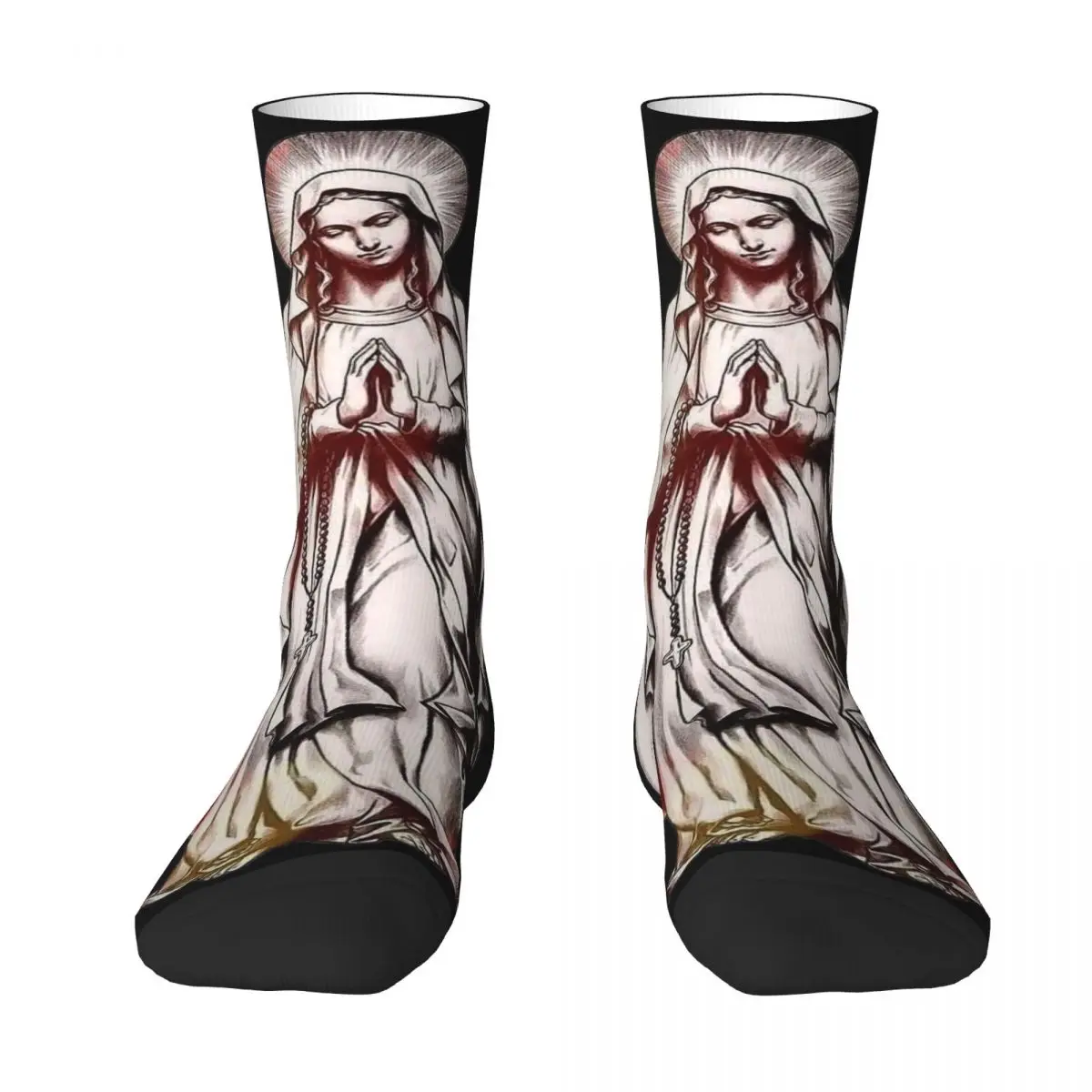 Meias Unisex Virgin Mary, Lady of Guadalupe, 3D Print, Happy Street Style, Crazy Sock, Outdoor