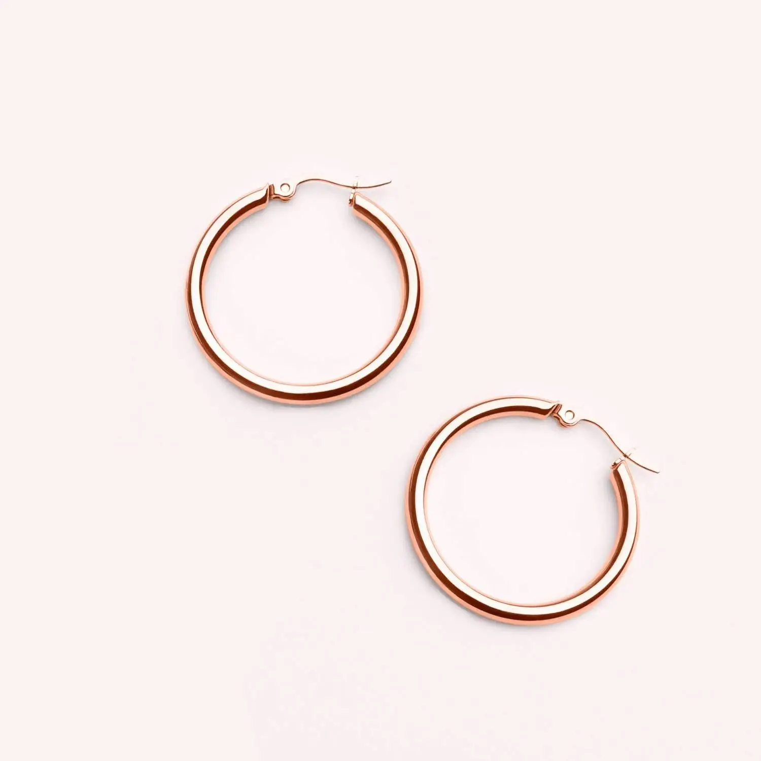 

Women's stainless steel minimalist Circle earrings Fashion trend Personality Temperament hook type ear loops 25mm diameter