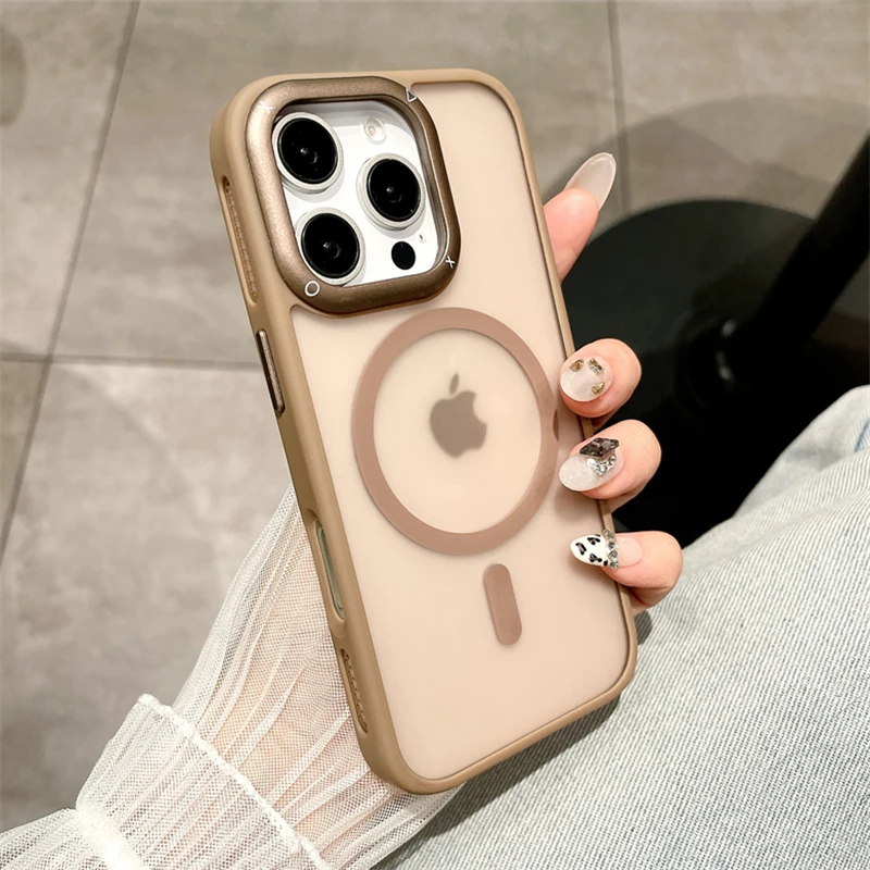 For Magsafe Matte Clear Magnetic Wireless Charge Case For iPhone 16 15 14 13 12 11 Pro Max 16Plus Cooling Frame Shockproof Cover