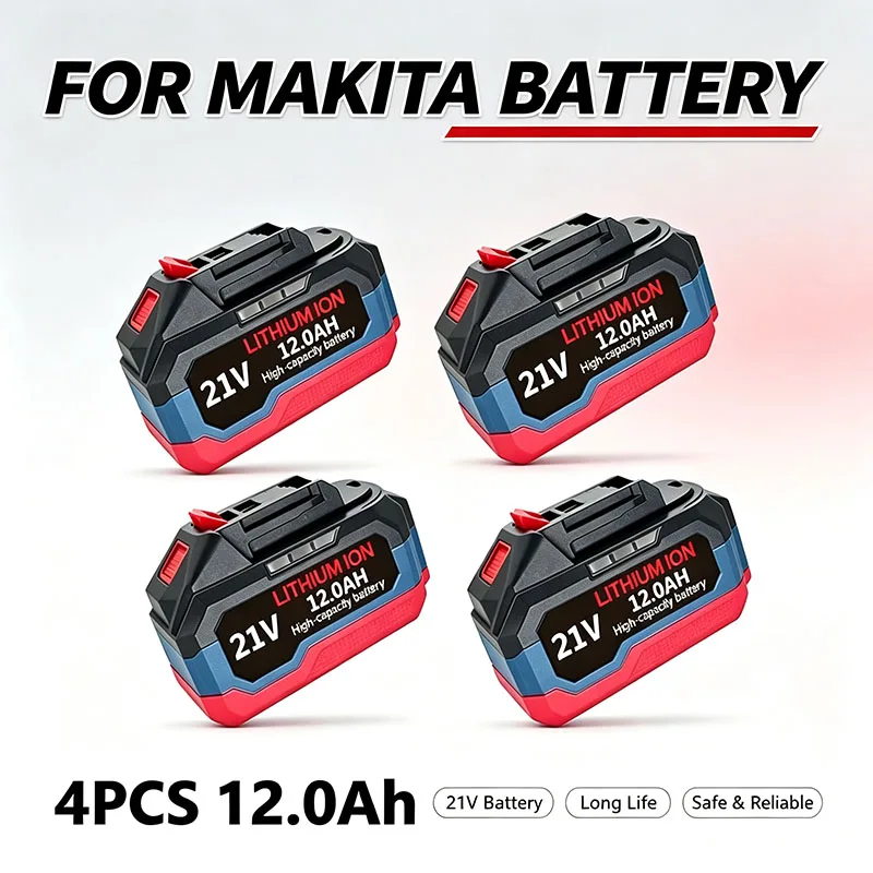 New 21V 6.0Ah/9.0Ah/12.0Ah Rechargeable Battery Compatible with Makita DGA404 DTW700 DHR202 DJV182 DDF487 Power Tools