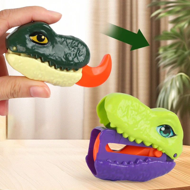 New Creative Wacky Cartoon Dinosaur Tongue Out Toy Funny Animal Stress Relieving Prank Toys For Kids Boys Birthday Holiday Gift