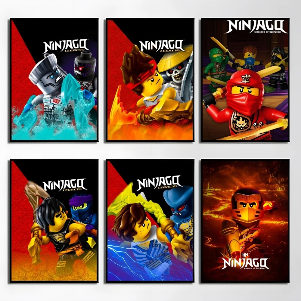 

Cartoon-N-Ninjago Poster Perfect Sticker Self Adhesive Wall Art Designed for Home Office Dining Spaces
