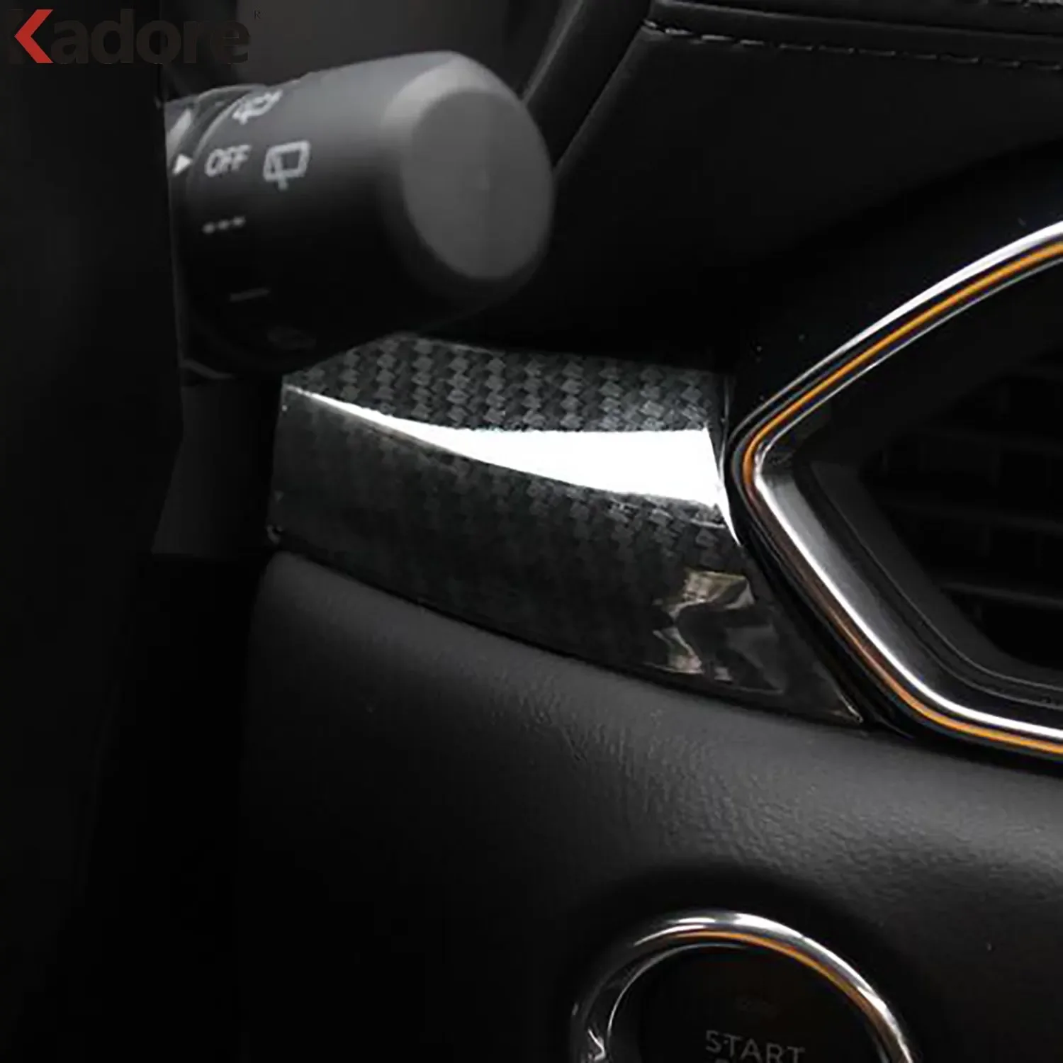 For Mazda CX-5 CX5 KF CX8 CX-8 2017-2022 2023 2024 Carbon Fiber Center Control Strip Cover Dashboard Trim Interior Accessories