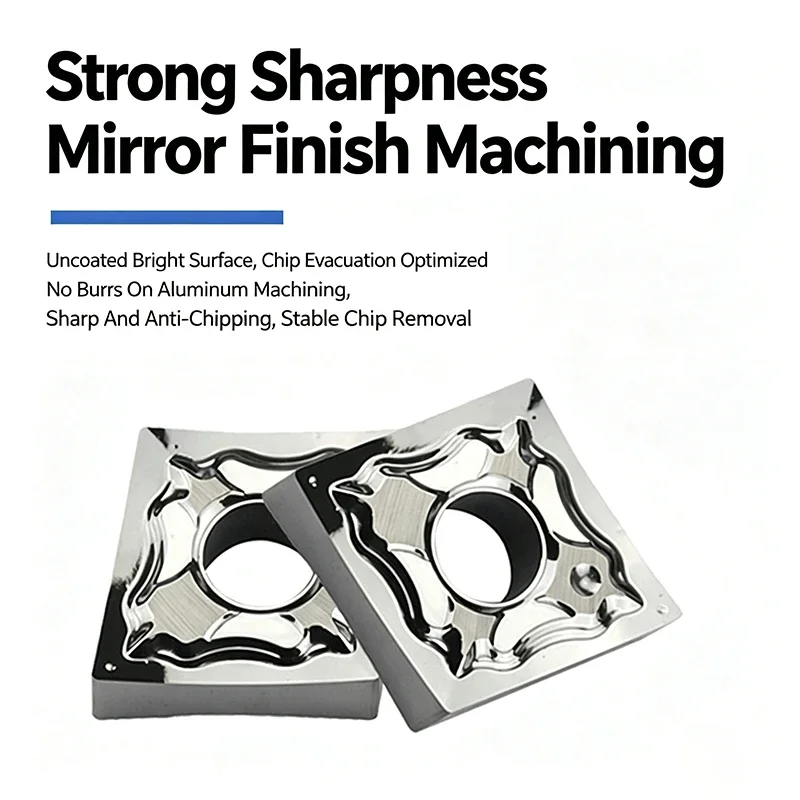 CNC Cutting Tools CNMG120408 CNMG120404 CNMG120402 External And Internal Turning Inserts, Tungsten Carbide Tips For Aluminum