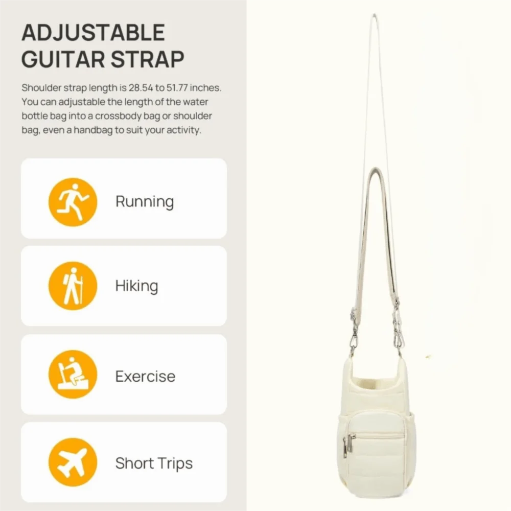 

Adjustable Strap Water Bottle Holder Card Pockets Phone Pocket Crossbody Bags Hands-Free Water Bottle Sling Bag Cycling