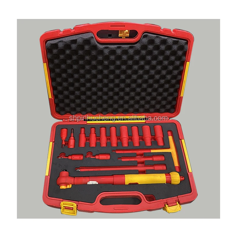 

16pcs Suit VDE Insulated Torque Wrench 1000V Extension Rod Socket 3/8 T Wrench
