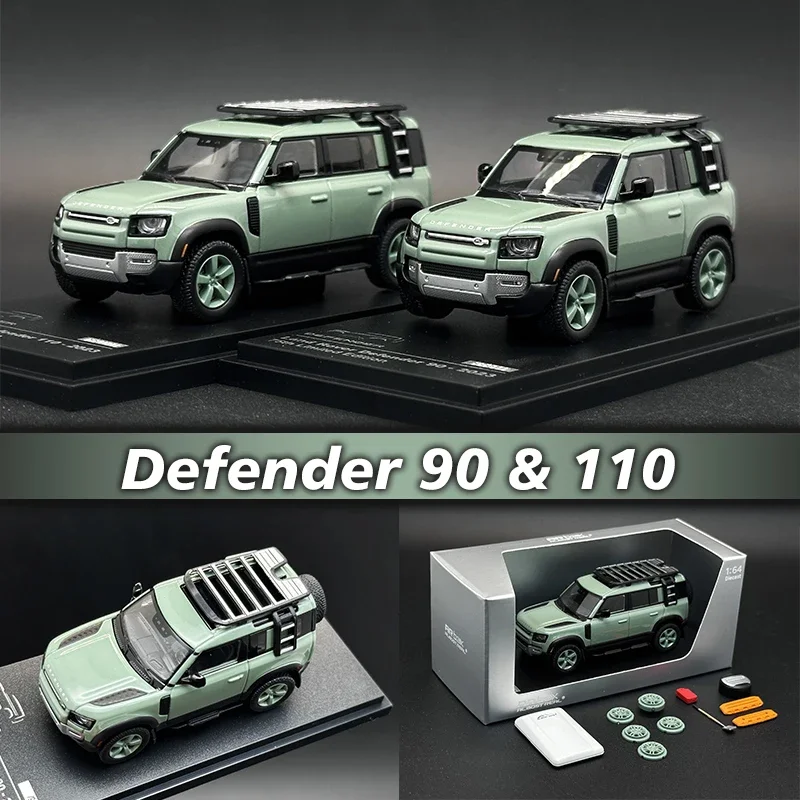 

AR BOX 1:64 Defender 90 110 75th Anniversary Complimentary Accessories Diecast Diorama Car Model Collection Toys