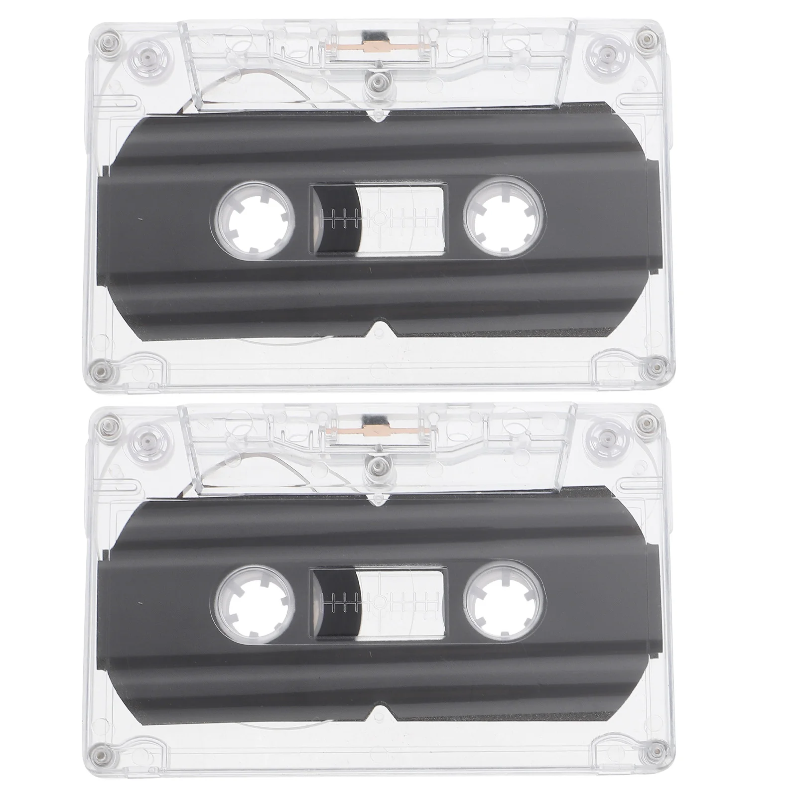 

2 Pcs Blank Cassette Tapes 30 Min Recording Time Audio Recorder Voice Cassettes Transparent Hard Case Retro Party GiftsVintage