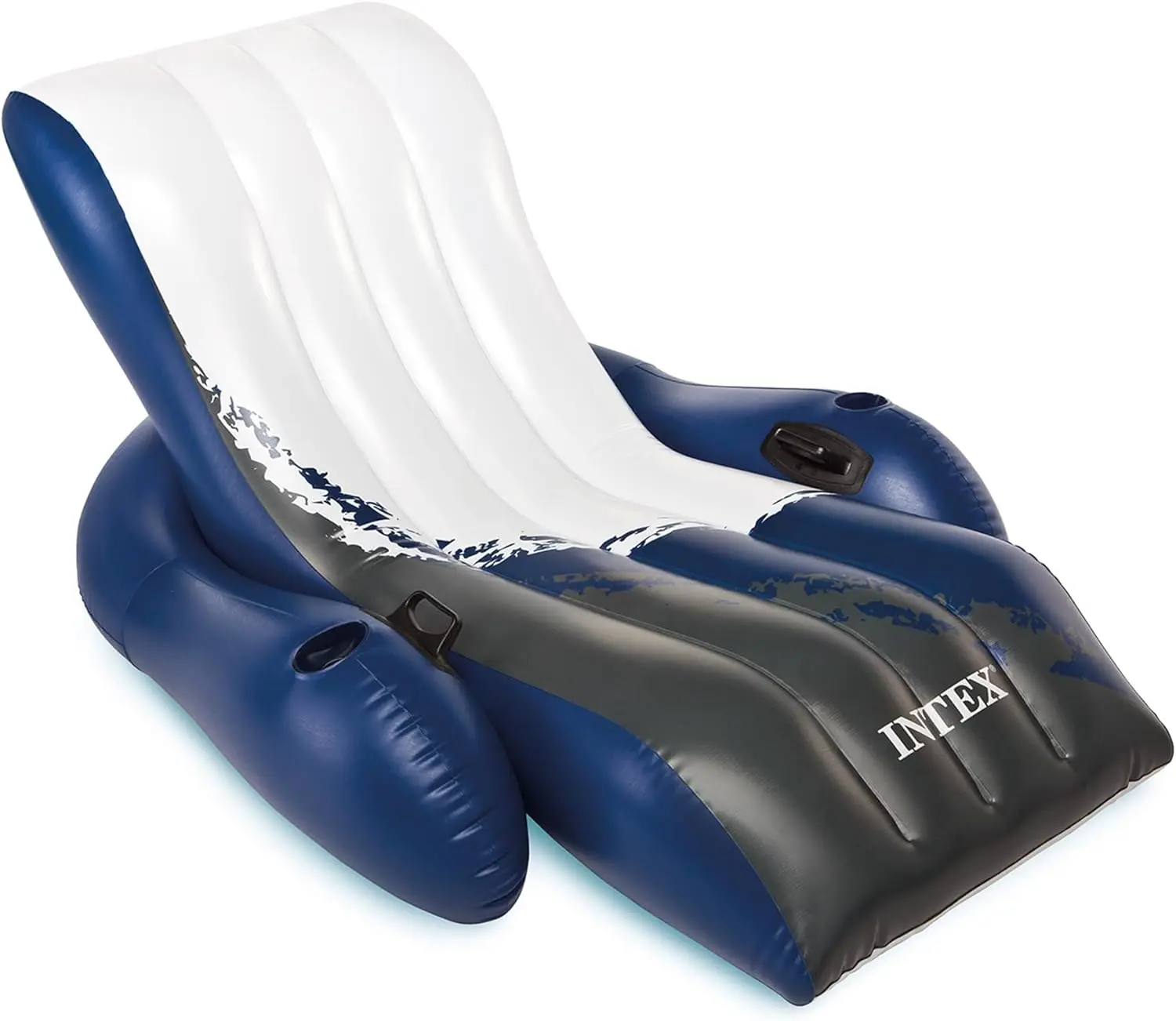 

Inflatable Lounge Pool Recliner Lounger Chair with Cup Holders - Heavy-Duty Float Raft for Adults, 220 Lb Capacity Floatin
