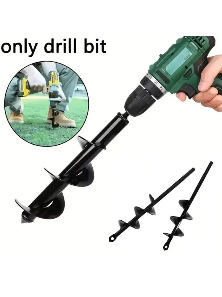 

Garden Auger Spiral Drill Bit With 3/8" Hex Drive Drill Planting Hole Digger Tool Loose Soil Drill Bit Accessories