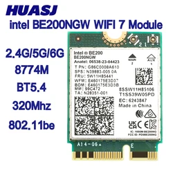 HUASJ New Wi-Fi 7 BT 5.4 BE200 WIFI Card BE200NGW 2.4/5/ 6 GHz 5.8 Gbps For Windows 11 PC Laptop