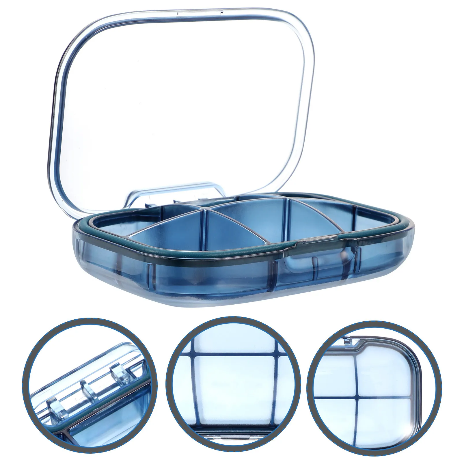 

Портативная коробка для таблеток, 1 шт., пыленепроницаемая, влагонепроницаемая, контейнер для лекарств, пластиковый футляр с шестью отделениями, органайзер для путешествий, дома и офиса