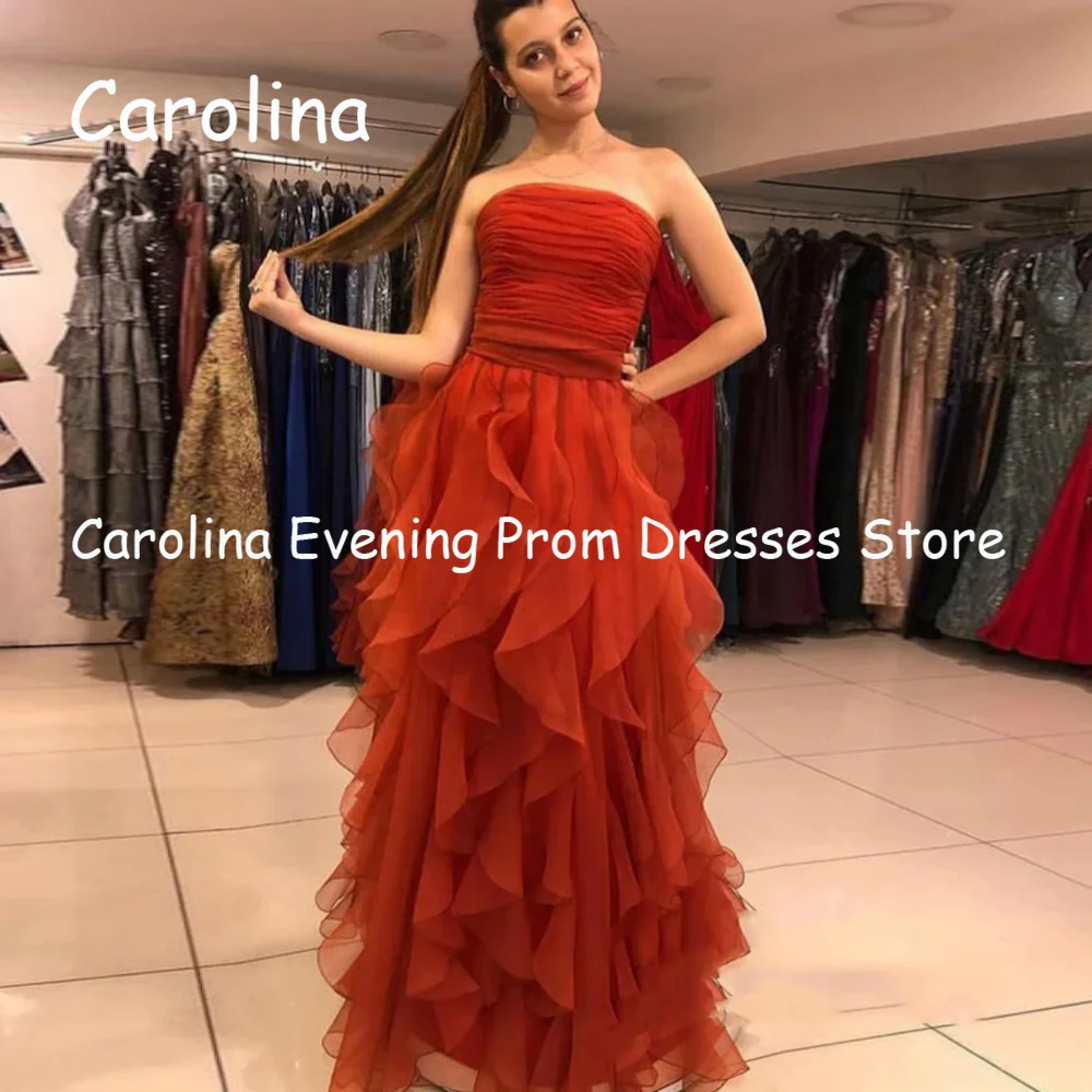 

Carolina Chiffon A-line Strapless Ruffle Popular Prom Gown Floor Length Evening Formal Elegant Party Dress for Women 2023