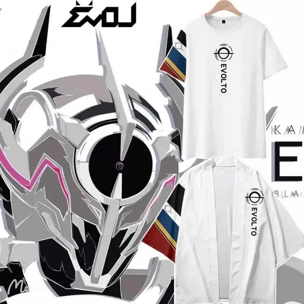 Kamen rider-camiseta de manga corta con estampado 3d, camisa popular de anime japonés, ropa de calle de talla grande, evol