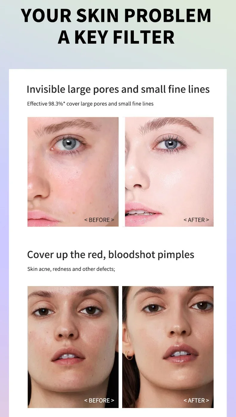 O'CHEAL Fondotinta per il viso con primer per il trucco in crema BB traspirante ad umidità intensiva - Illuminante per la pelle profonda non appiccicosa