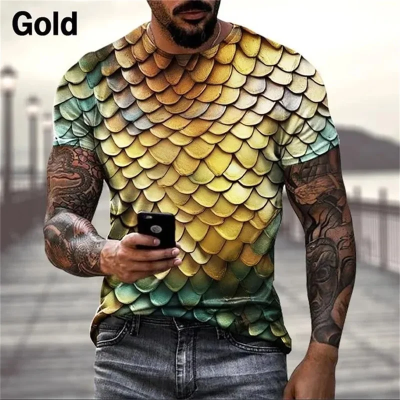 3d Printed Snakeskin Graphic T Shirt For Men Funny Personality Cool T-shirt Top Short Sleeve Plus Size Men\'s T Shirt Streetwear