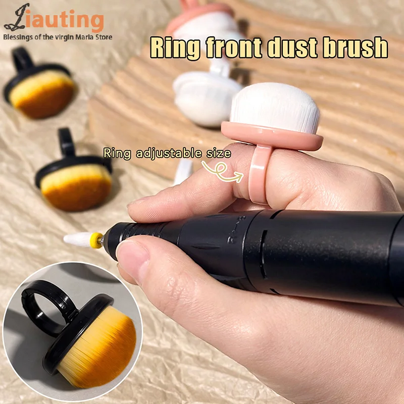 5/10 قطعة فرش الأظافر الدائري منظف الغبار مانيكير المهنية حساسة فرشاة ناعمة مانيكير الفن هلام البولندية أداة إزالة الصواميل