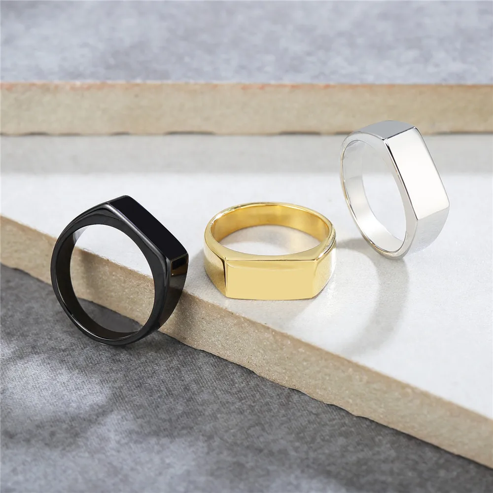 316L Stainless Steel Simple Ring For Men Women Punk Hip hop Couple Men's Rings Fashion Jewelry Gift Never Fade