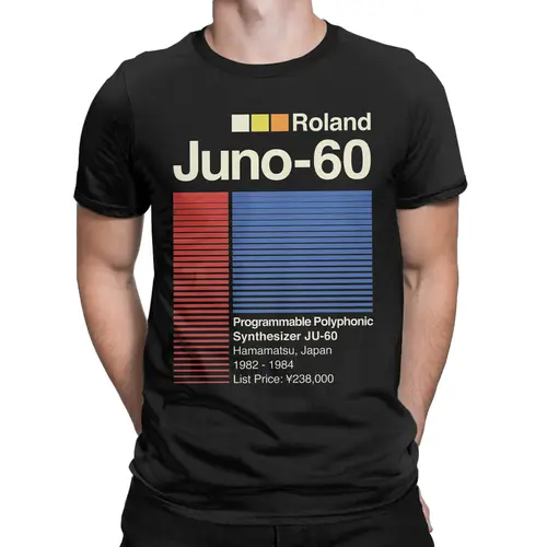 Imagen 2 del producto Camiseta Juno 60 Horizontal Roland, camisetas de ocio de verano para hombre, camisetas de algodón con cuello redondo 4XL 5XL 6XL, ropa Vintage de manga corta