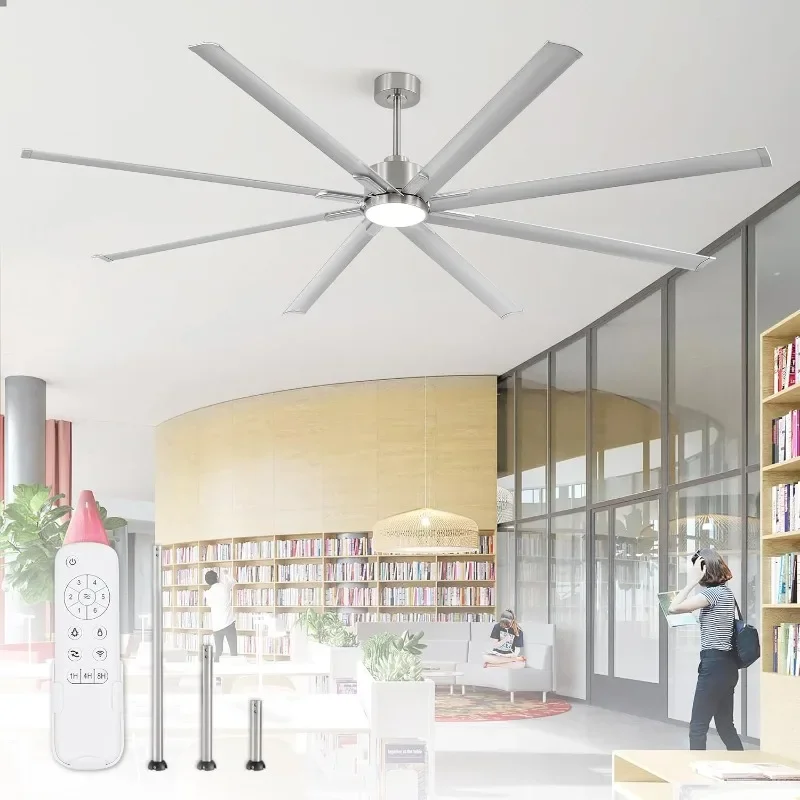 

Industrial Ceiling Fans with Lights, Large Reverisble Blades, Quiet Motor, Speed Remote, Indoor/Outdoor Patios/Garage/Porch