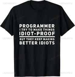 Funny Computer Programmer Design Coding Programmers Humor Printed T-Shirt Fashion Loose Hip Hop Casual Streetwear Man Tees