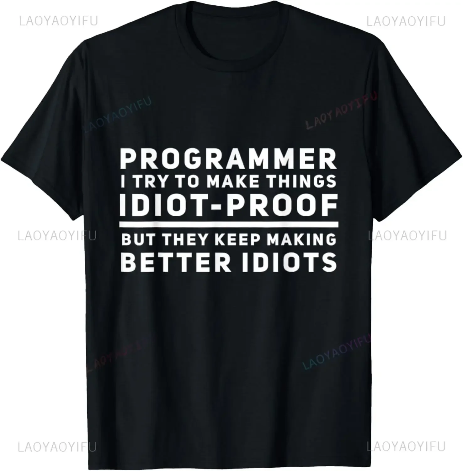 Funny Computer Programmer Design Coding Programmers Humor Printed T-Shirt Fashion Loose Hip Hop Casual Streetwear Man Tees