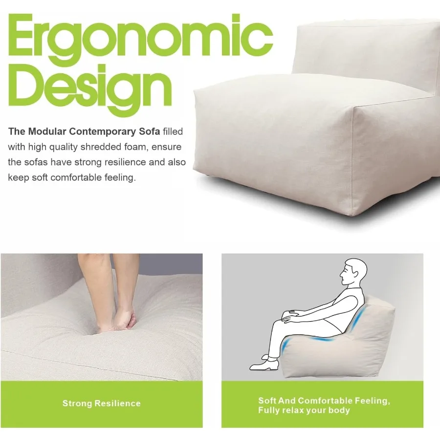 مجموعة أثاث الفناء الخارجي المريح الحديث مع كرسي زاوية بين باج وكرسي محادثة مقطعي يتميز بإسفنجة عالية الكثافة