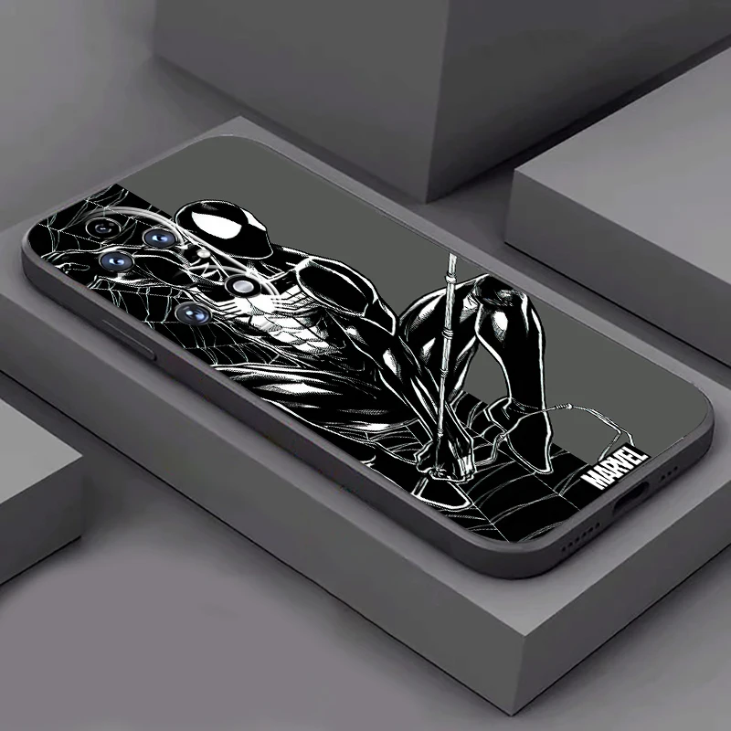 حافظة سيليكون سائلة لينة لهواوي ، فينوم ، سبايدر مان ، أعجوبة ، p50 ، p50e ، p40 ، p30 ، p20 pro lite ، p smarty ، z s